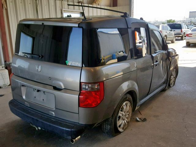 5J6YH28777L016031 - 2007 HONDA ELEMENT EX GRAY photo 4