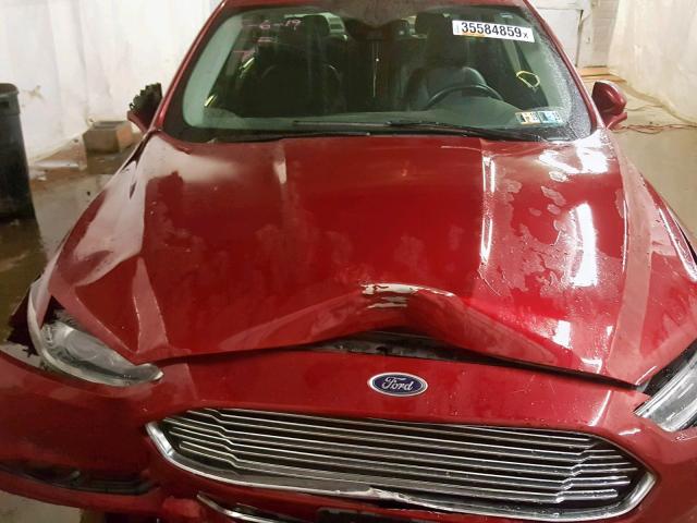 3FA6P0K95FR242556 - 2015 FORD FUSION TIT RED photo 7