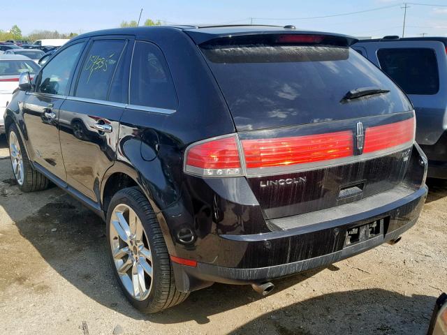 2LMDJ8JC0ABJ33119 - 2010 LINCOLN MKX BLACK photo 3