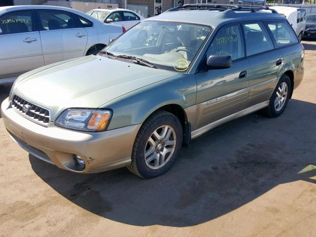 4S3BH675247639600 - 2004 SUBARU LEGACY OUT GREEN photo 2