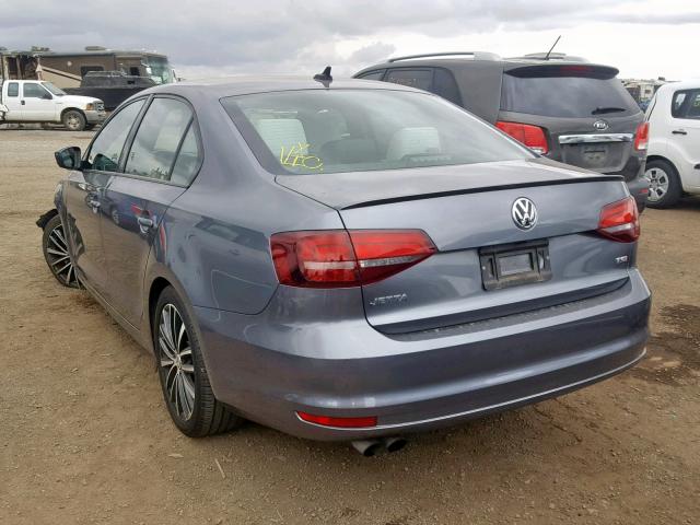 3VWD17AJ2GM231579 - 2016 VOLKSWAGEN JETTA SPOR GRAY photo 3