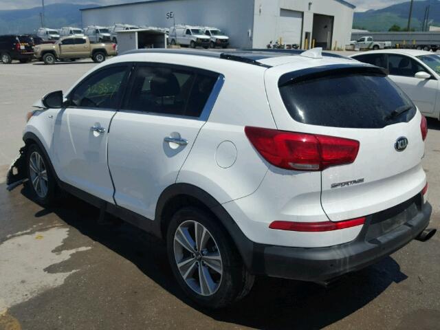 KNDPCCA66E7638259 - 2014 KIA SPORTAGE S WHITE photo 3