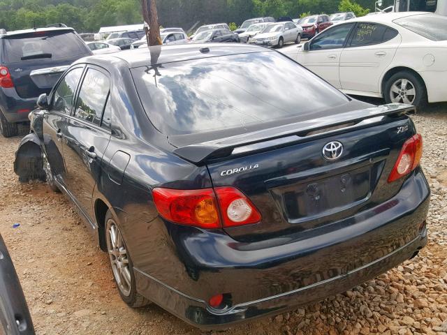 2T1BE40EX9C029683 - 2009 TOYOTA COROLLA XR BLACK photo 3