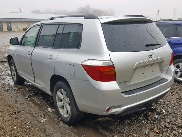 5TDBK3EH1AS005905 - 2010 TOYOTA HIGHLANDER SILVER photo 3