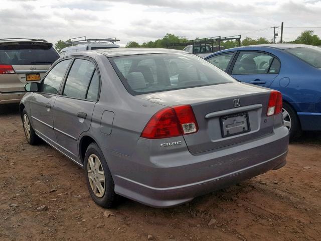 1HGES16315L016416 - 2005 HONDA CIVIC DX V GRAY photo 3