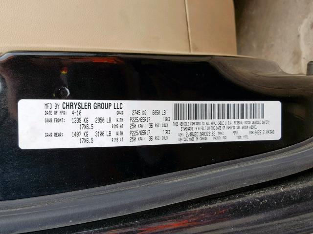 2V4RW3D19AR323163 - 2010 VOLKSWAGEN ROUTAN SE BLACK photo 10