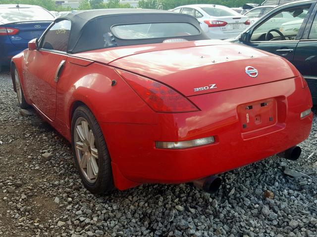 JN1BZ36A89M550409 - 2009 NISSAN 350Z RED photo 3