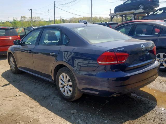 1VWAP7A34DC099022 - 2013 VOLKSWAGEN PASSAT S BLUE photo 3