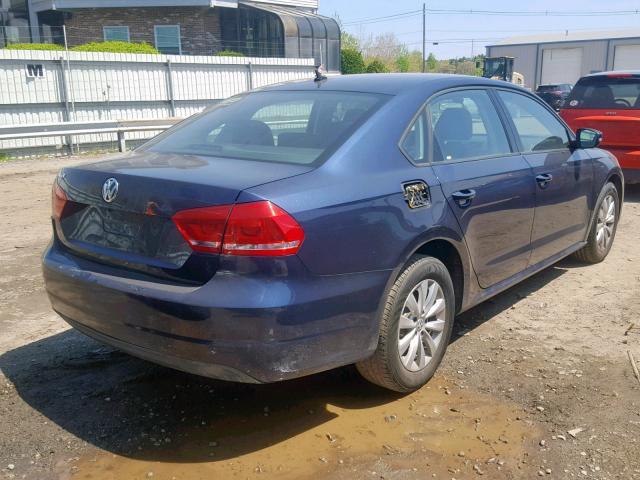 1VWAP7A34DC099022 - 2013 VOLKSWAGEN PASSAT S BLUE photo 4