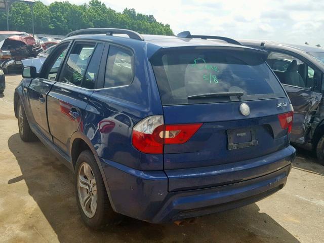 WBXPA93416WG88147 - 2006 BMW X3 3.0I BLUE photo 3