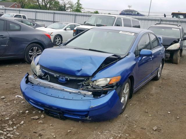 1HGFA165X7L138638 - 2007 HONDA CIVIC LX BLUE photo 2