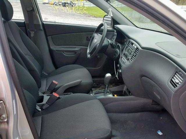 KNADE123486427820 - 2008 KIA RIO BASE GRAY photo 5