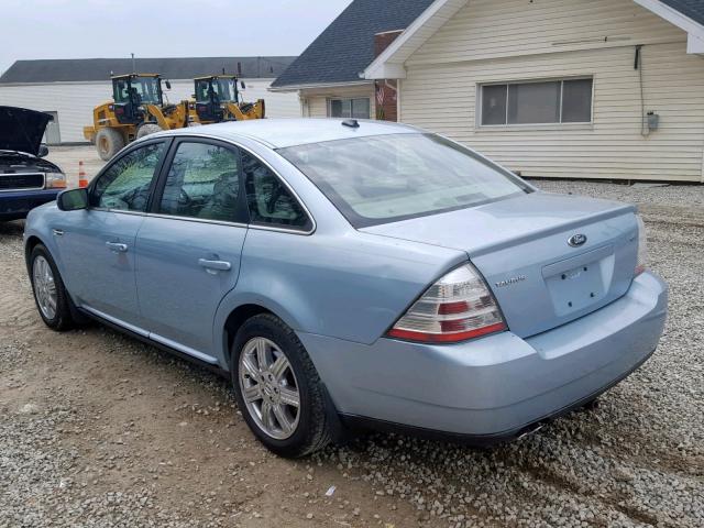 1FAHP24W48G150534 - 2008 FORD TAURUS SEL BLUE photo 3