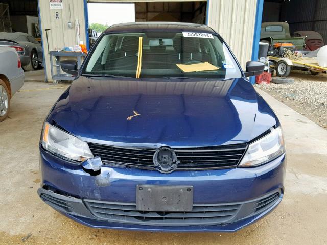 3VW2K7AJ8CM301990 - 2012 VOLKSWAGEN JETTA BASE BLUE photo 9