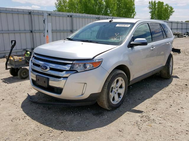 2FMDK4JC9DBC03061 - 2013 FORD EDGE SEL SILVER photo 2