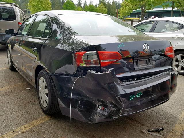 3VW2K7AJ4FM331377 - 2015 VOLKSWAGEN JETTA BASE BLACK photo 3