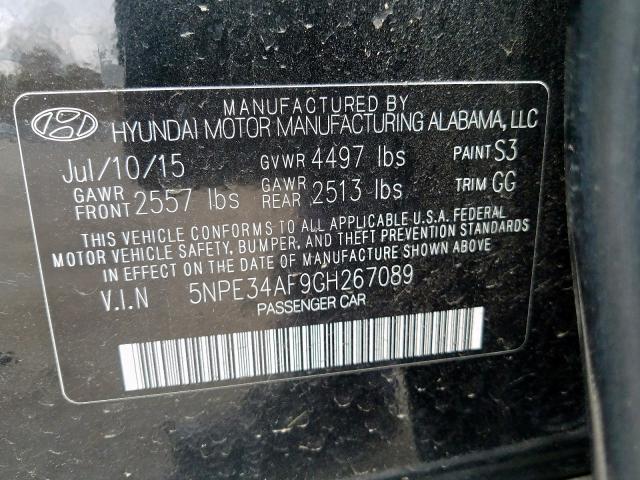 5NPE34AF9GH267089 - 2016 HYUNDAI SONATA SPORT  photo 10