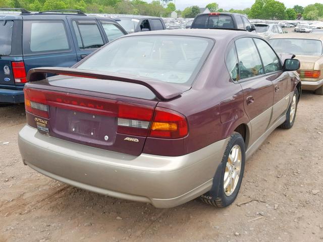 4S3BE6867Y7209826 - 2000 SUBARU LEGACY OUT MAROON photo 4