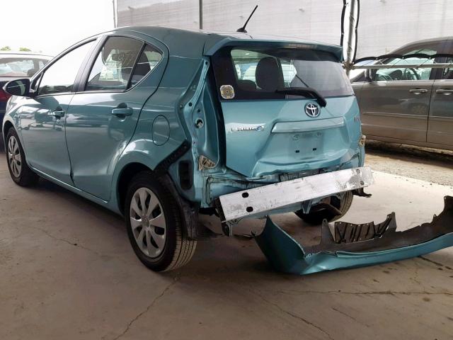 JTDKDTB37E1076631 - 2014 TOYOTA PRIUS C BLUE photo 3