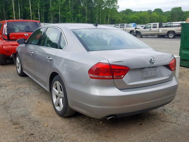 1VWBP7A38CC002701 - 2012 VOLKSWAGEN PASSAT SE GRAY photo 3