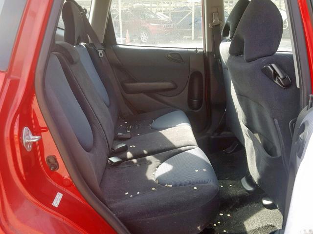 JHMGD37677S017681 - 2007 HONDA FIT S RED photo 6