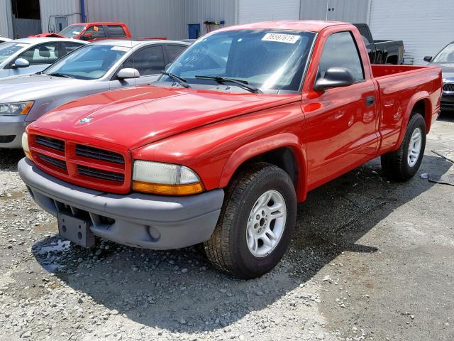 1D7FL16X13S300463 - 2003 DODGE DAKOTA SXT RED photo 2