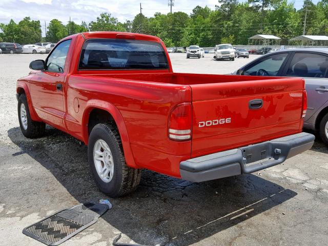 1D7FL16X13S300463 - 2003 DODGE DAKOTA SXT RED photo 3