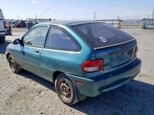 KNJLT05H8V6216392 - 1997 FORD ASPIRE GREEN photo 3