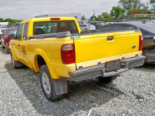 1FTYR14V12PB23157 - 2002 FORD RANGER SUP YELLOW photo 3