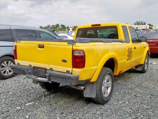 1FTYR14V12PB23157 - 2002 FORD RANGER SUP YELLOW photo 4