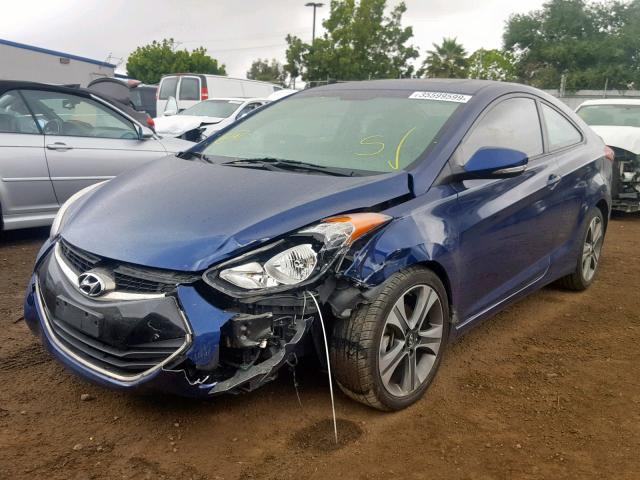 KMHDH6AE5DU011397 - 2013 HYUNDAI ELANTRA CO BLUE photo 2