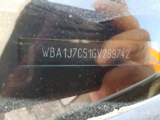 WBA1J7C51GV289742 - 2016 BMW M235I WHITE photo 10