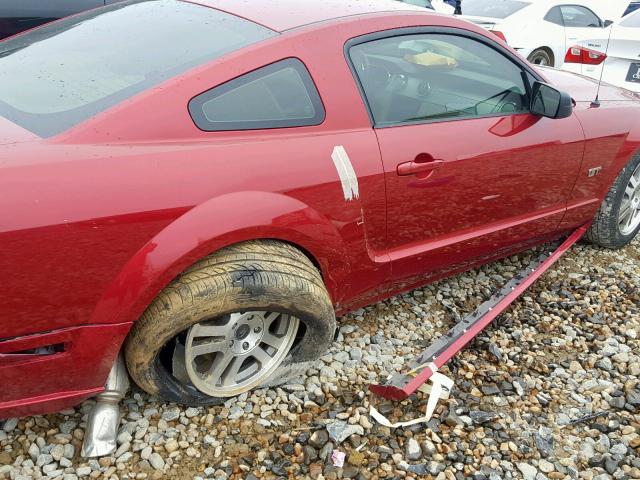 1ZVHT82H055148622 - 2005 FORD MUSTANG GT RED photo 9