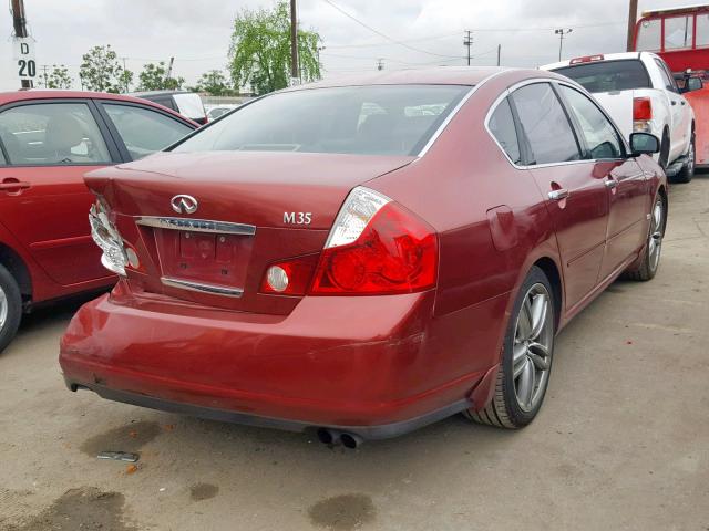 JNKAY01E07M302316 - 2007 INFINITI M35 BASE RED photo 4