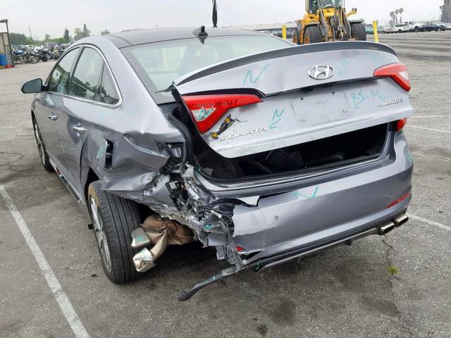 5NPE34AB1GH385277 - 2016 HYUNDAI SONATA SPO GRAY photo 3