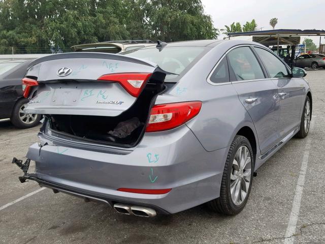 5NPE34AB1GH385277 - 2016 HYUNDAI SONATA SPO GRAY photo 4