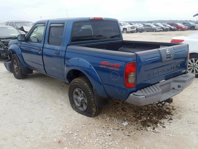 1N6ED27Y24C448386 - 2004 NISSAN FRONTIER C BLUE photo 3