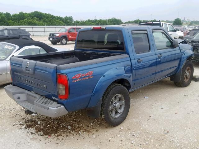 1N6ED27Y24C448386 - 2004 NISSAN FRONTIER C BLUE photo 4