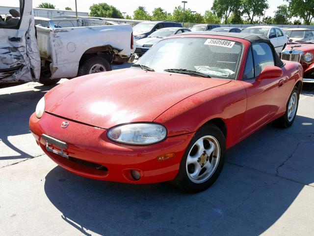 JM1NB3535Y0140867 - 2000 MAZDA MX-5 MIATA RED photo 2