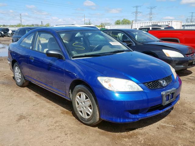 1HGEM21115L042357 - 2005 HONDA CIVIC DX V BLUE photo 1