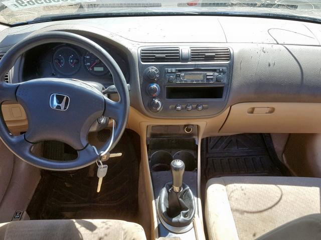 1HGEM21115L042357 - 2005 HONDA CIVIC DX V BLUE photo 9