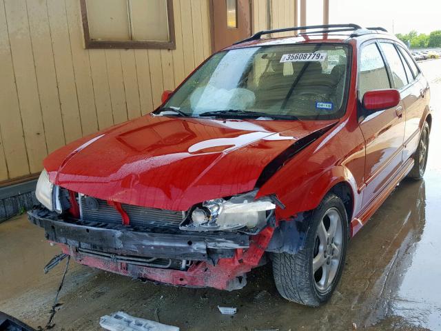 JM1BJ245021446282 - 2002 MAZDA PROTEGE PR RED photo 2