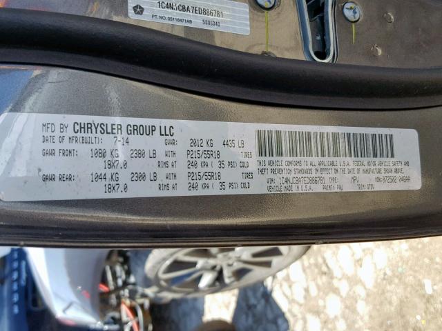 1C4NJCBA7ED886781 - 2014 JEEP COMPASS SP შავი ფოტო 10