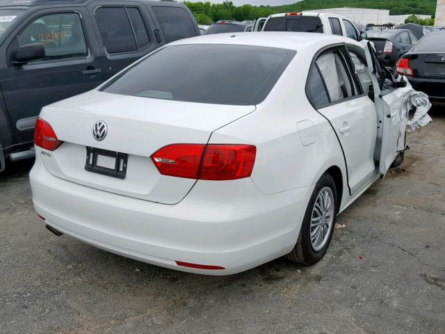 3VW2K7AJ4EM333144 - 2014 VOLKSWAGEN JETTA BASE WHITE photo 4