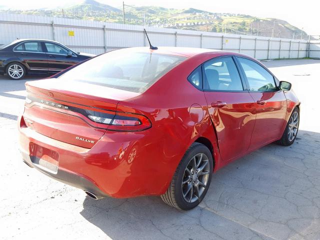 1C3CDFBA0DD307178 - 2013 DODGE DART SXT RED photo 4