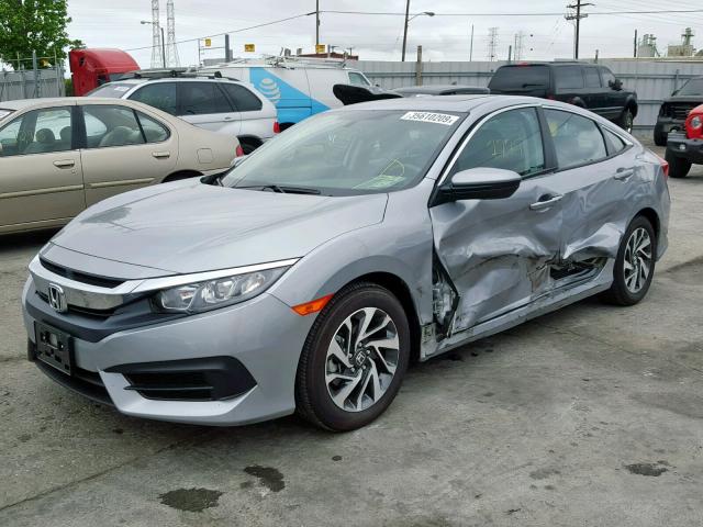 2HGFC2F73JH568825 - 2018 HONDA CIVIC EX SILVER photo 2