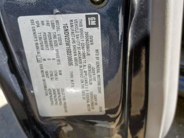 1GNDV23W18D200606 - 2008 CHEVROLET UPLANDER L 灰色 照片 10