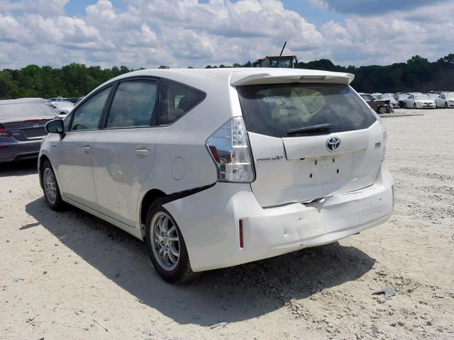 JTDZN3EU4C3129304 - 2012 TOYOTA PRIUS V WHITE photo 3