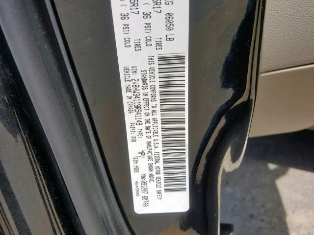 2V8HW34119R541149 - 2009 VOLKSWAGEN ROUTAN SE BLACK photo 10