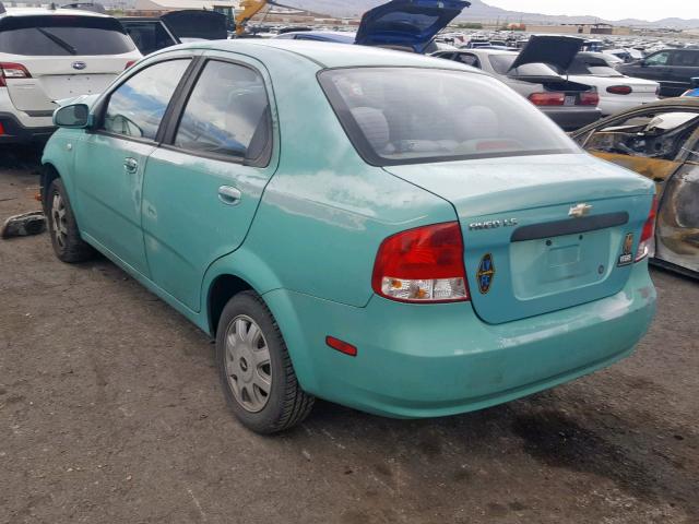 KL1TD52655B361890 - 2005 CHEVROLET AVEO BASE Yaşıl foto 3
